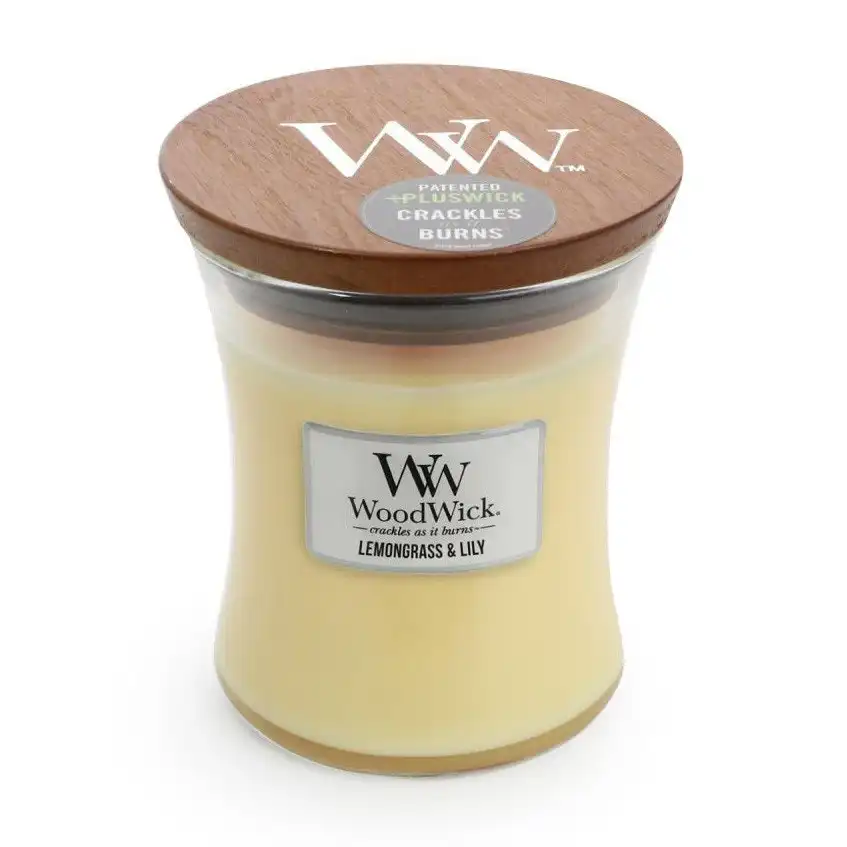 WoodWick Medium Lemongrass & Lily Scented Candle