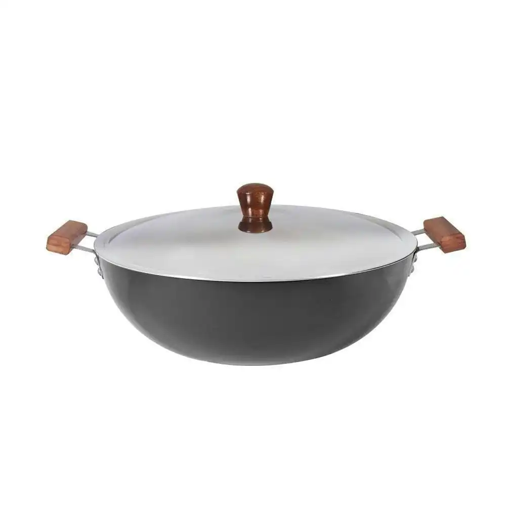 Wonderchef Ebony Deep Kadhai With Lid 30cm 6L