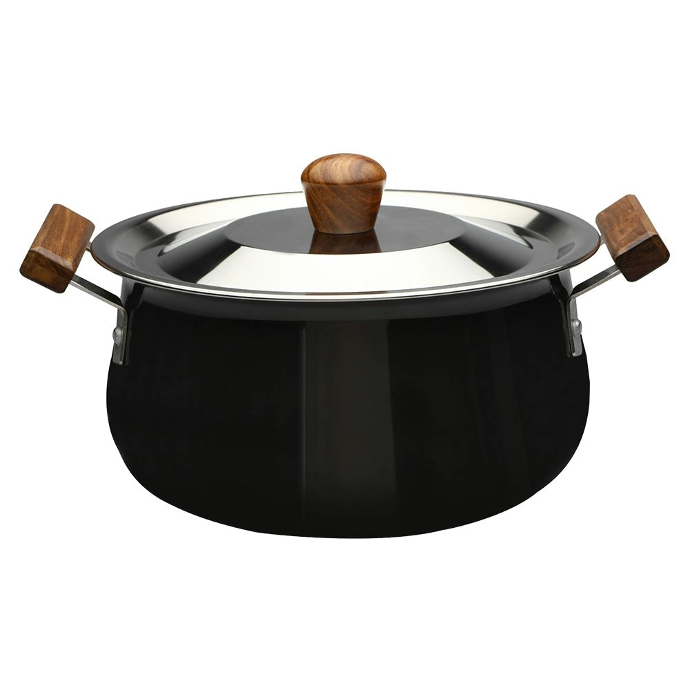 Wonderchef Ebony Hard Anodized Handi with Lid 24cm 5L