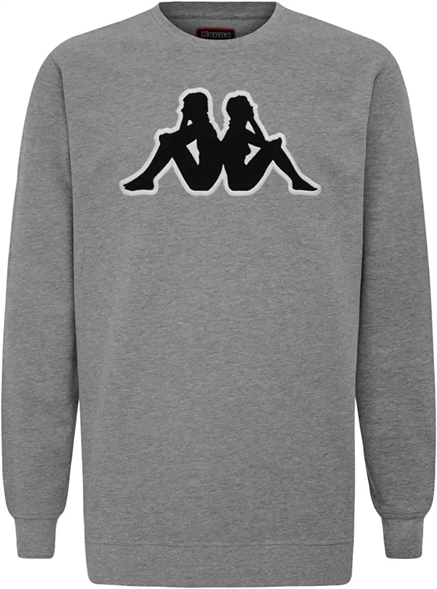 5 x Mens Kappa Tarvit Logo Sweatshirt 902 Jumper Pullover Grey/Black