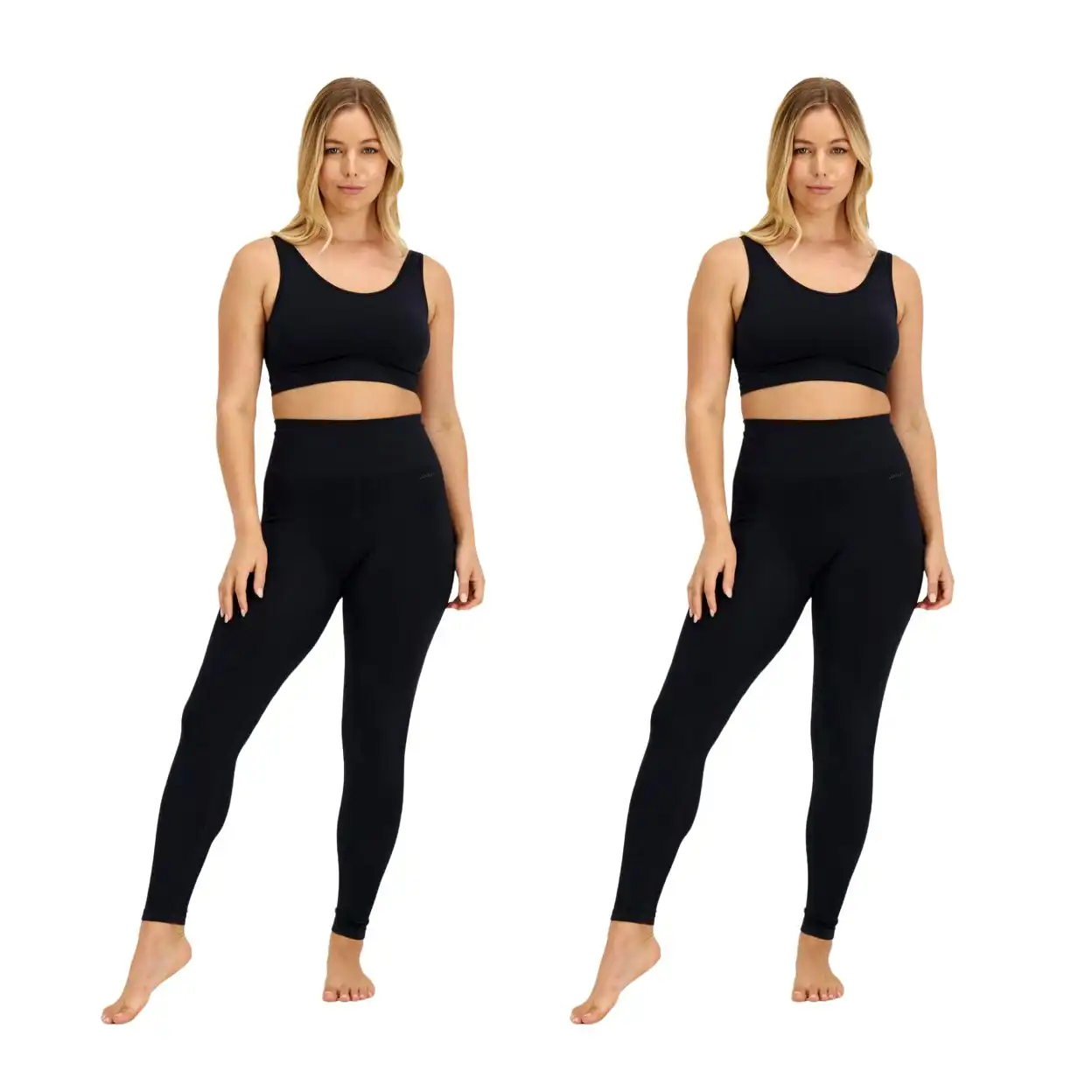 2 x Womens Jockey Life Studio Legging Black Loungewear