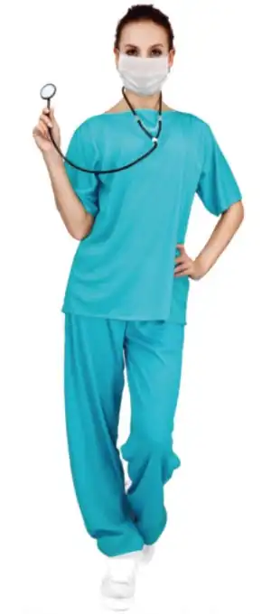 Female Doctor Costume Emergency Scrubs Nurse Halloween Medical Dress Party Womens