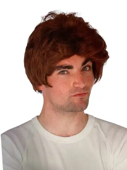 Mens Car Salesman Wig Party Costume Dress Up Fancy - Brown