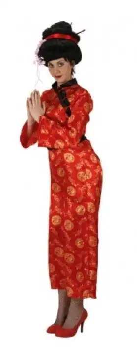Womens CHINESE COSTUME Red Traditional Festival Dragon Ladies Party Cheongsam