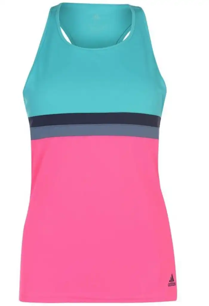 Adidas Womens Club Sleeveless Tank Top Climalite Tennis Sport - Hi-Res Aqua