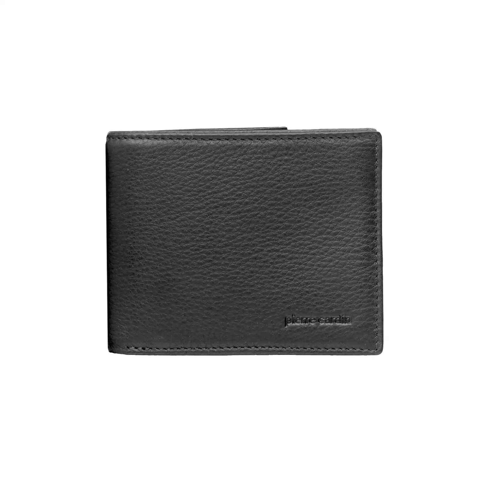 Pierre Cardin Mens Genuine Italian Leather Wallet Removable Coin Purse - Black