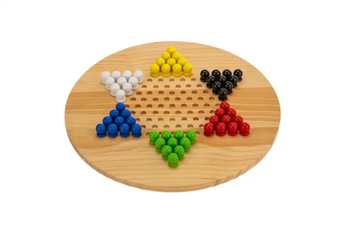 Wooden Giant Chinese Checkers  & Solitare Game 60cm Diameter