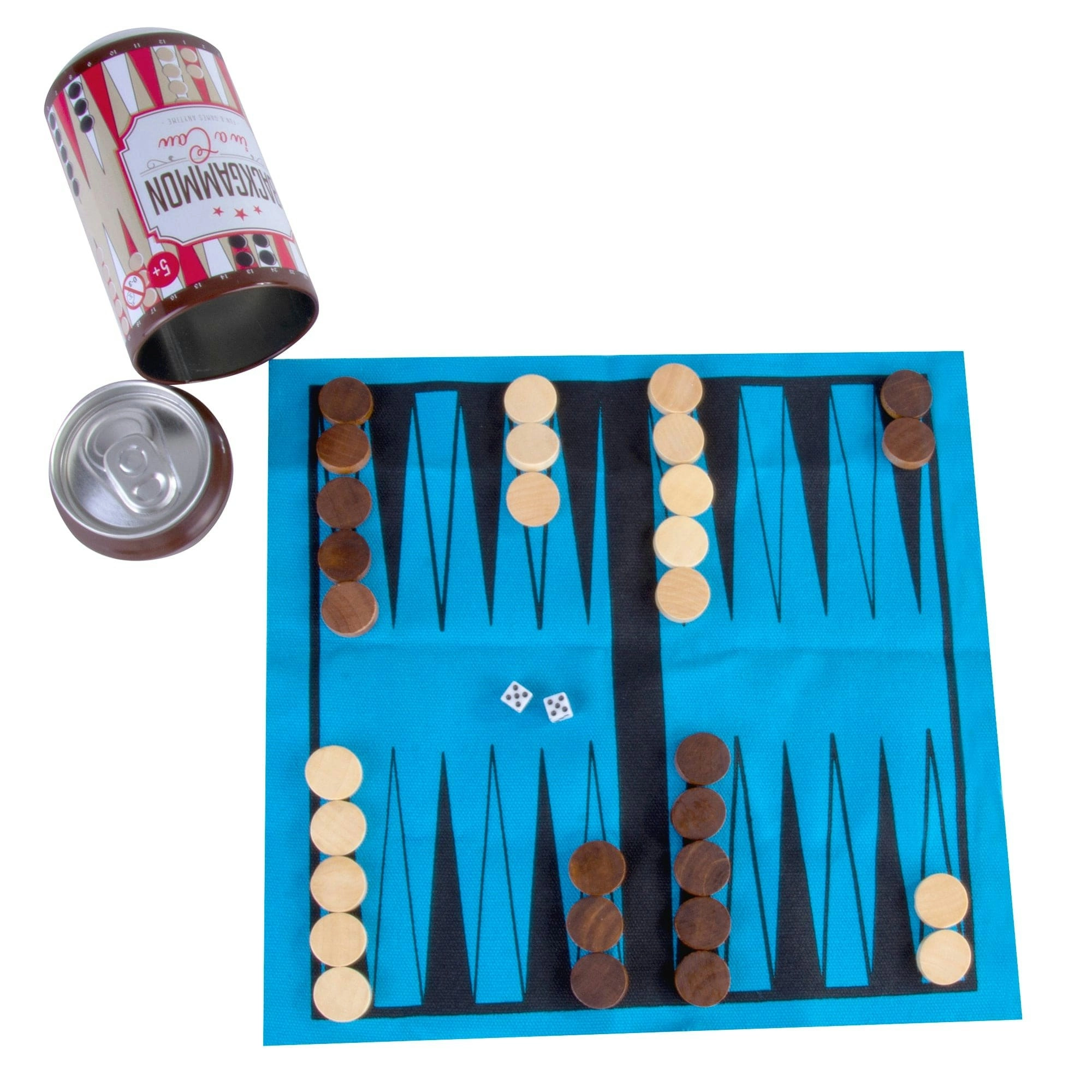 Backgammon In a Can - Travel Board Game