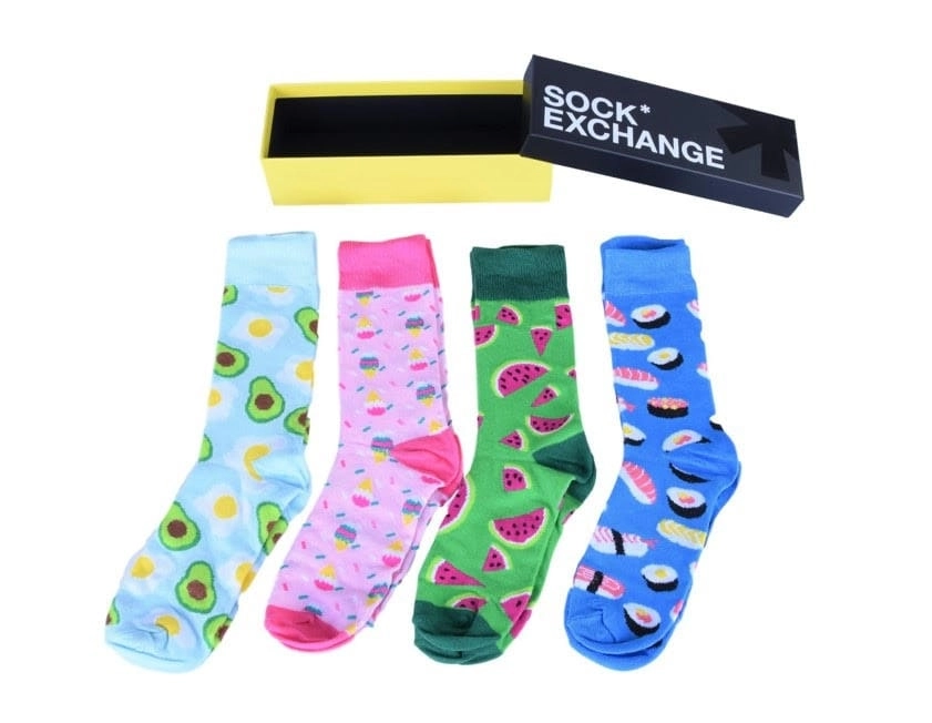 4pk Novelty Socks Gift Box - Yellow Box