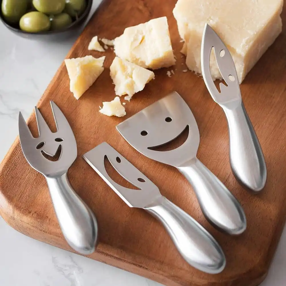 Clevinger Smiley 4 Piece Stainless Steel Cheese Knife Set
