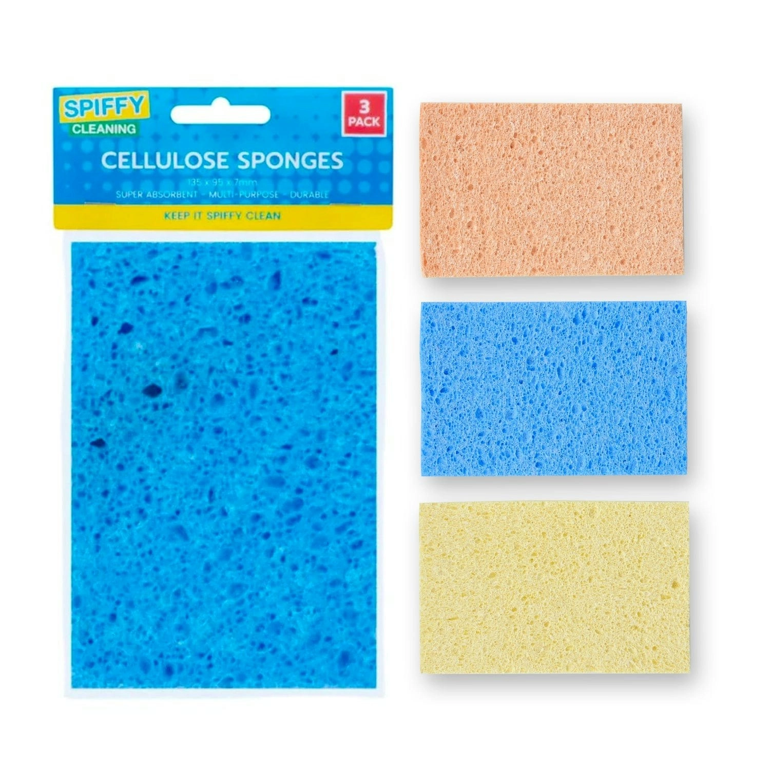 Spiffy 3PC Cellulose Sponges