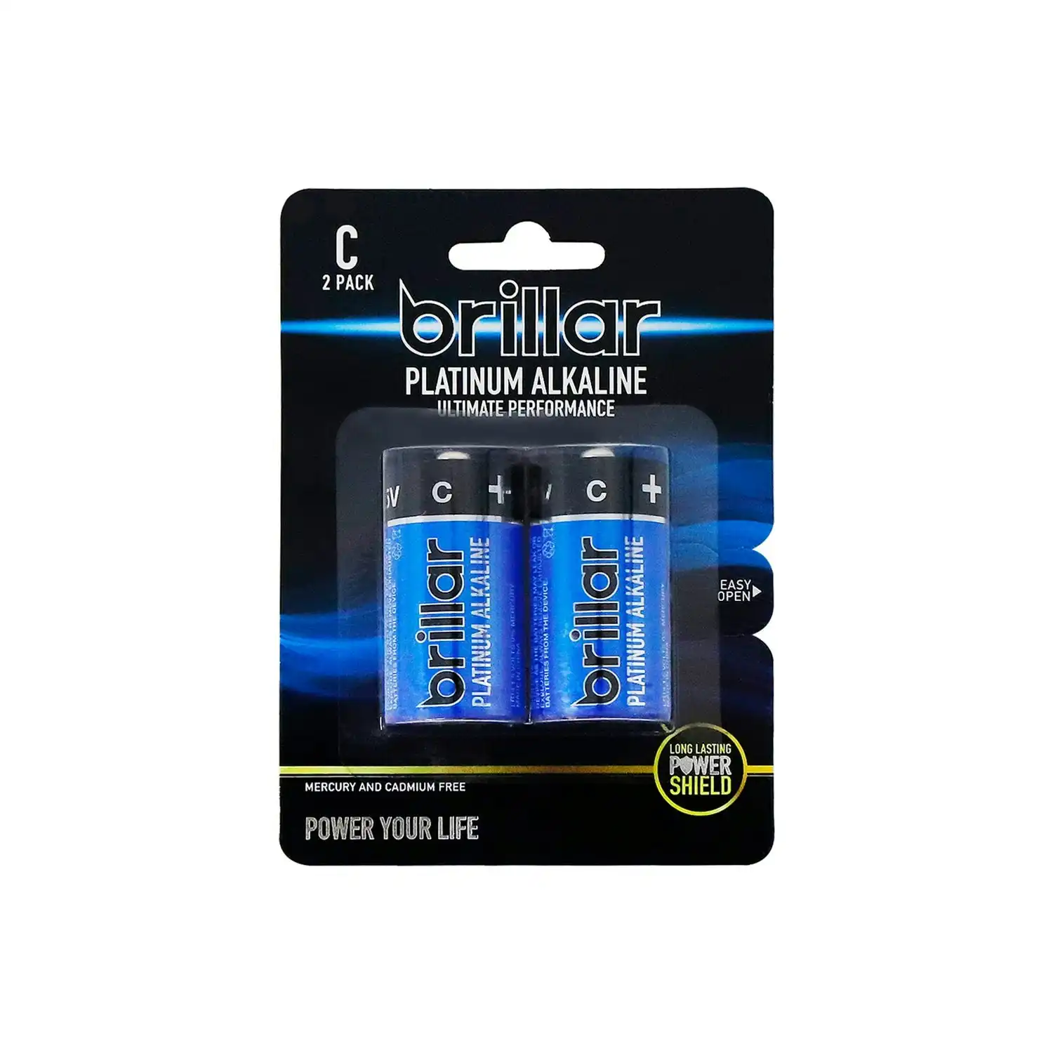 Brillar C Platinum Alkaline Batteries 2pk