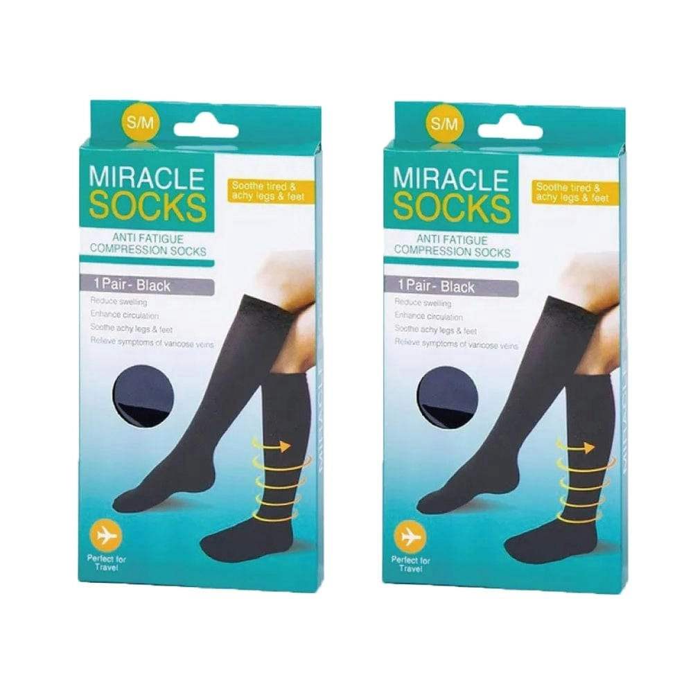 2 pairs of Miracle Compression Socks - Medium