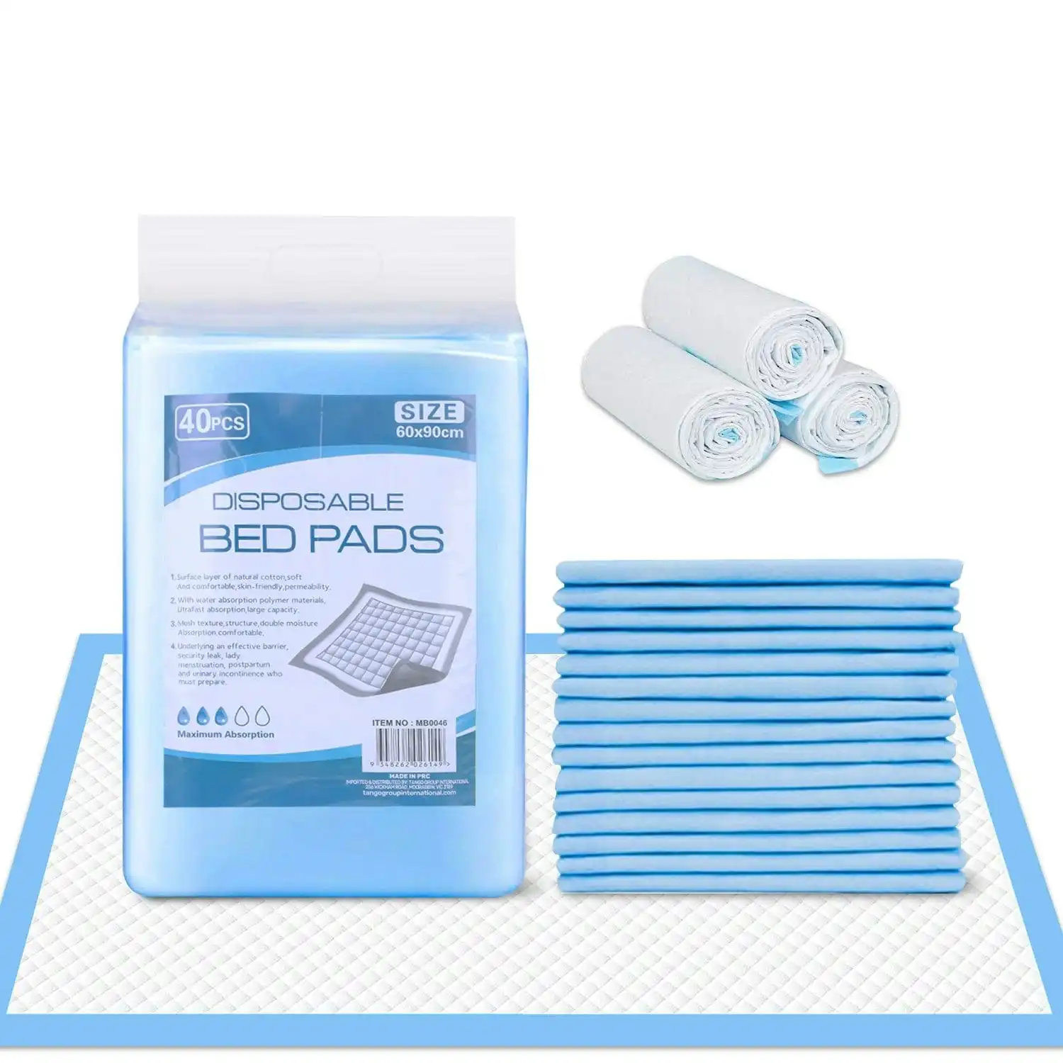 80pk Adult Disposable Bed Underpads 60 x 90cm