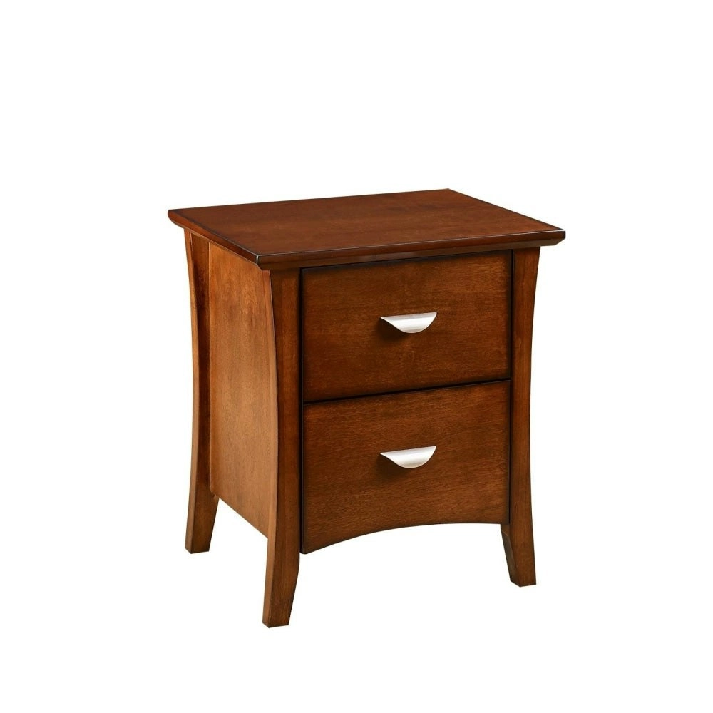 Our Home Audrey Country Style Solid Wooden Bedside Nightstand Side Table W/ 2-Drawers - Brown