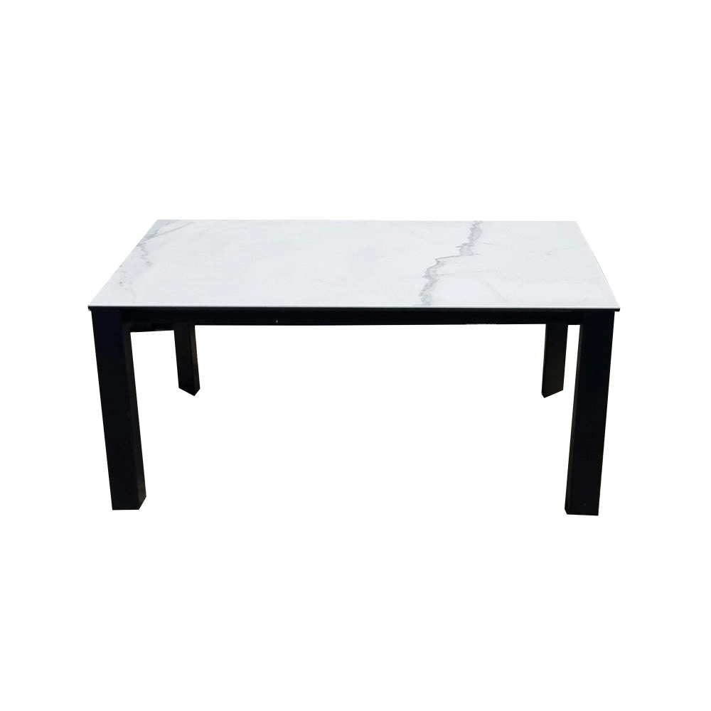 HomeStar Lunar Rectangular Coffee Table Spanish Ceramic Marble-Looking - White