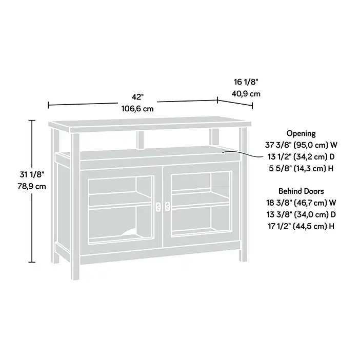 Emmalyn TV Stand Entertainment Unit W/ 2-Doors - Mystic Oak