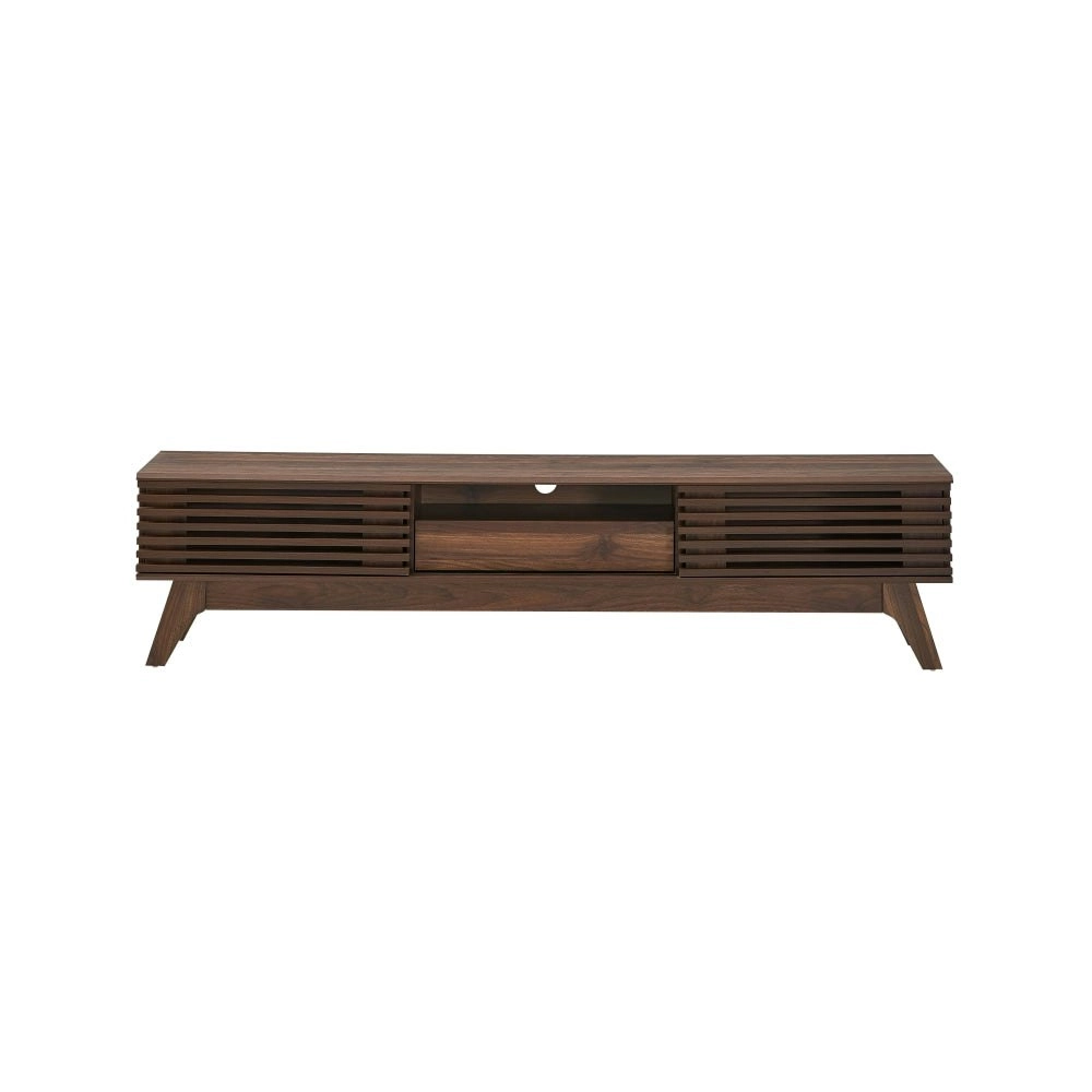 Design Square Camille Wooden Entertainment Unit TV Stand 180cm W/ 2-Doors 1-Drawer - Walnut