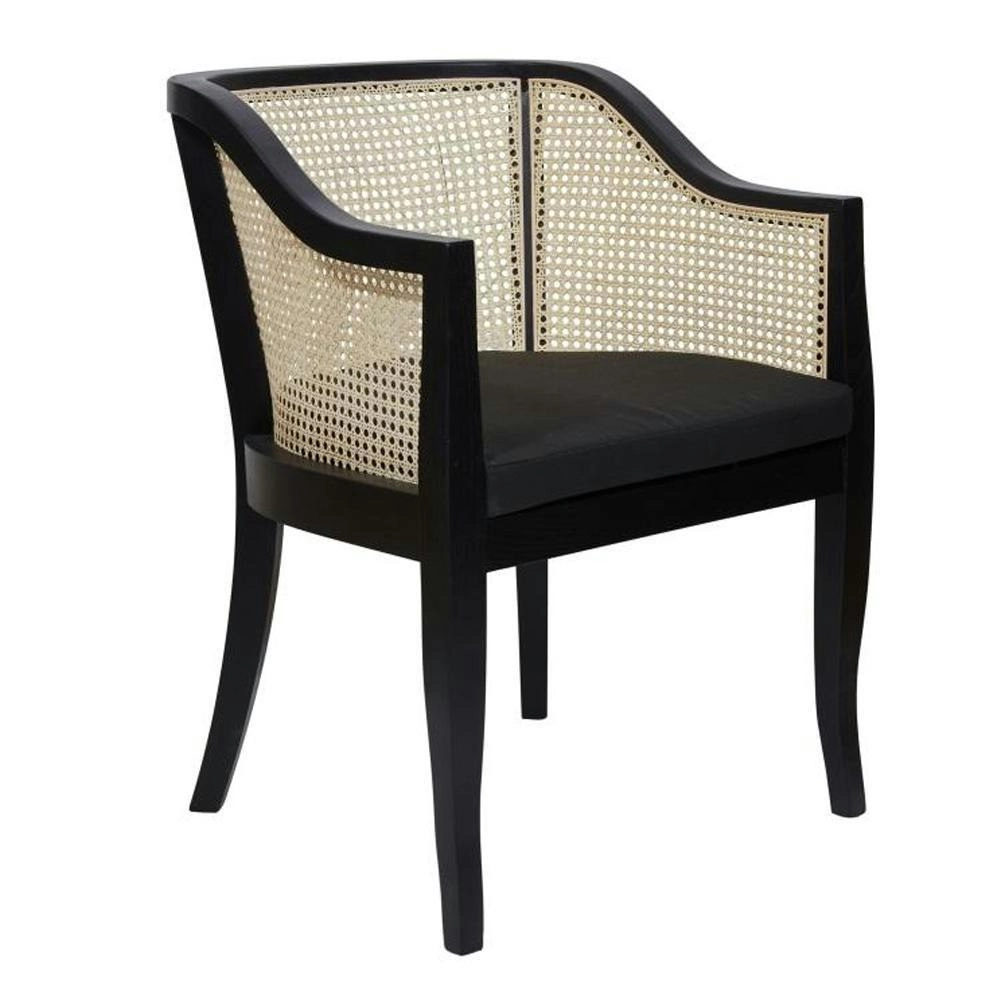 Raimon Furniture Emilia Rattan Occassional Accent Lounge Relaxing Chair - Black