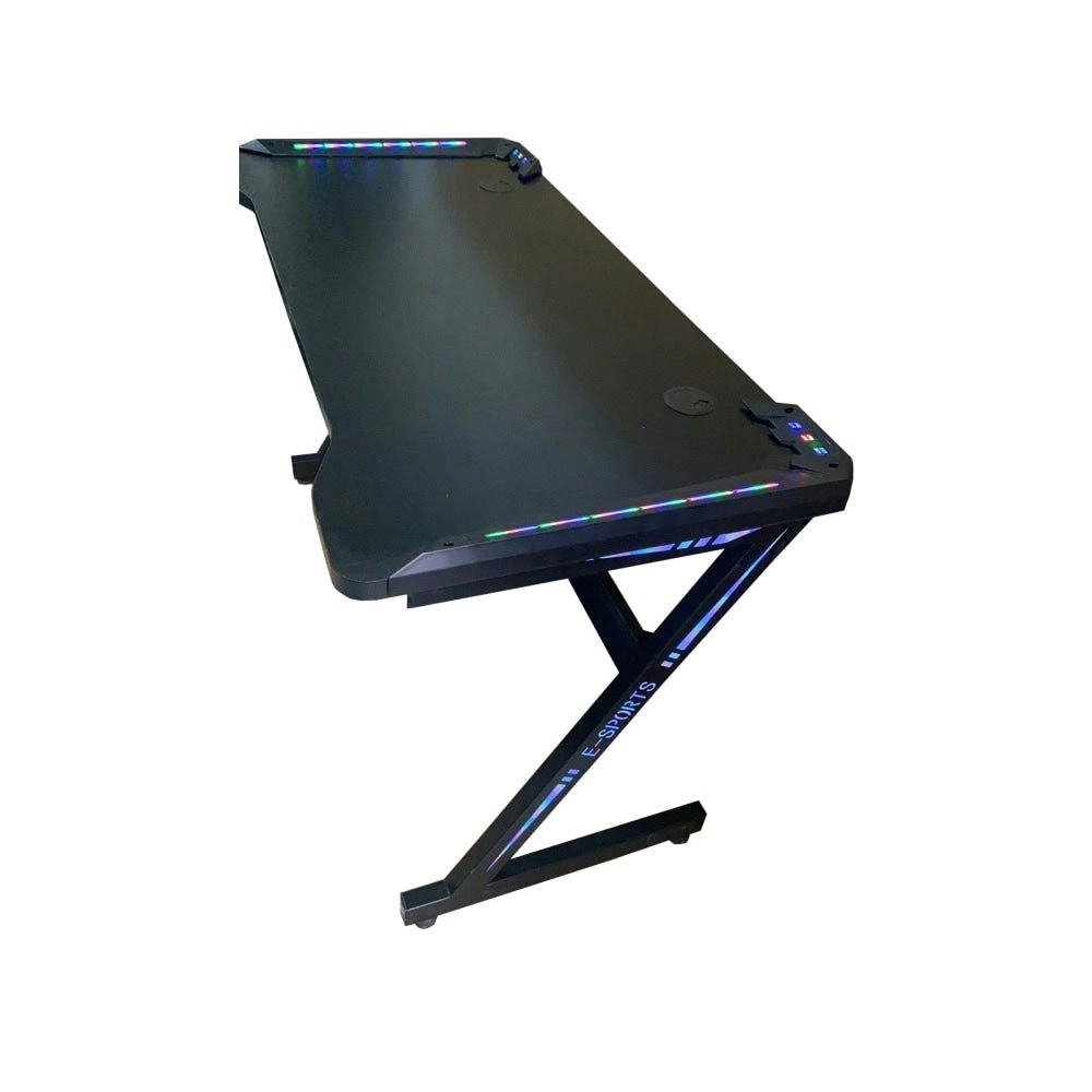 Design Square Modern LED Gaming Computer Home office Desk - Black