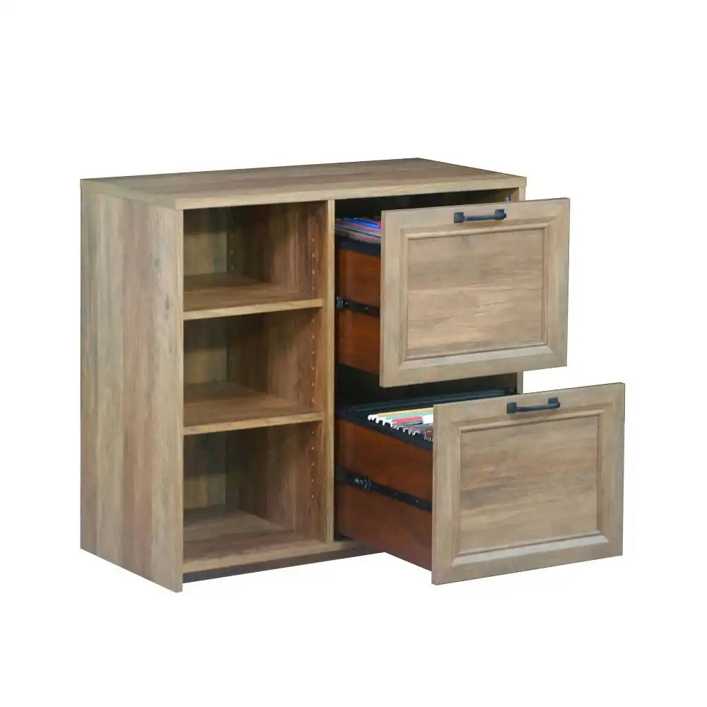 Maestro Furniture Andy Modern 2-Drawer Office Storage Filling Cabinet - Rustic Oak