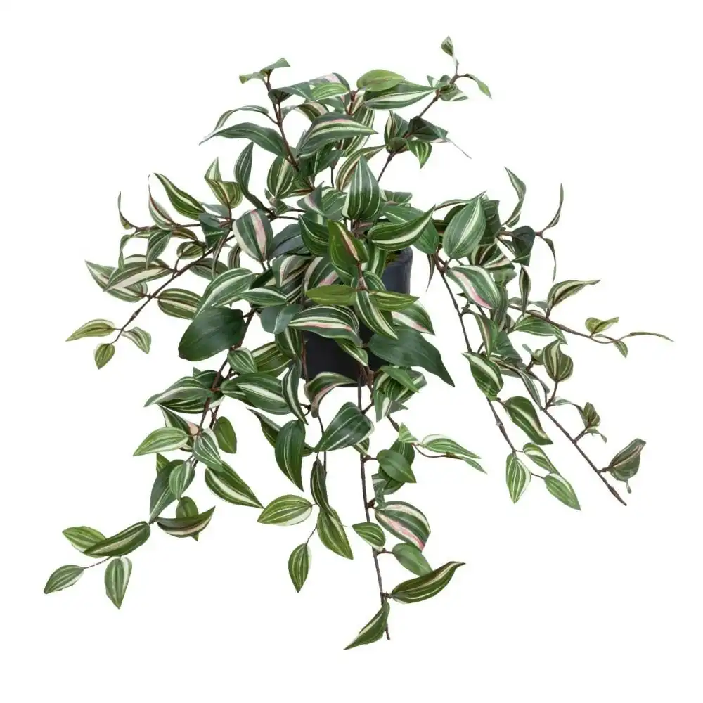 Glamorous Fusion Wandering Jew Artificial Fake Plant Decorative Arrangement 45cm In Pot Green