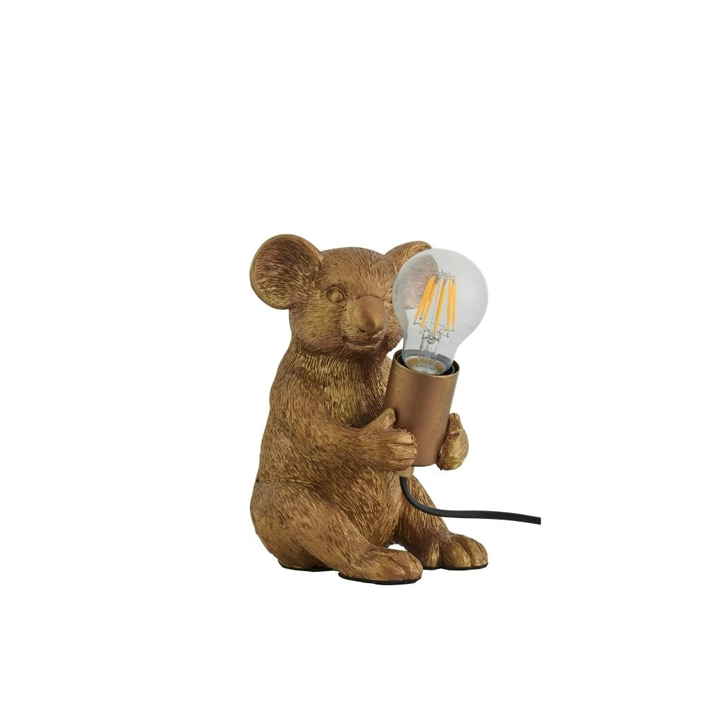 Eleanor Sitting Koala Decorative Accent Single Bulb Table Lamp Light - Gold