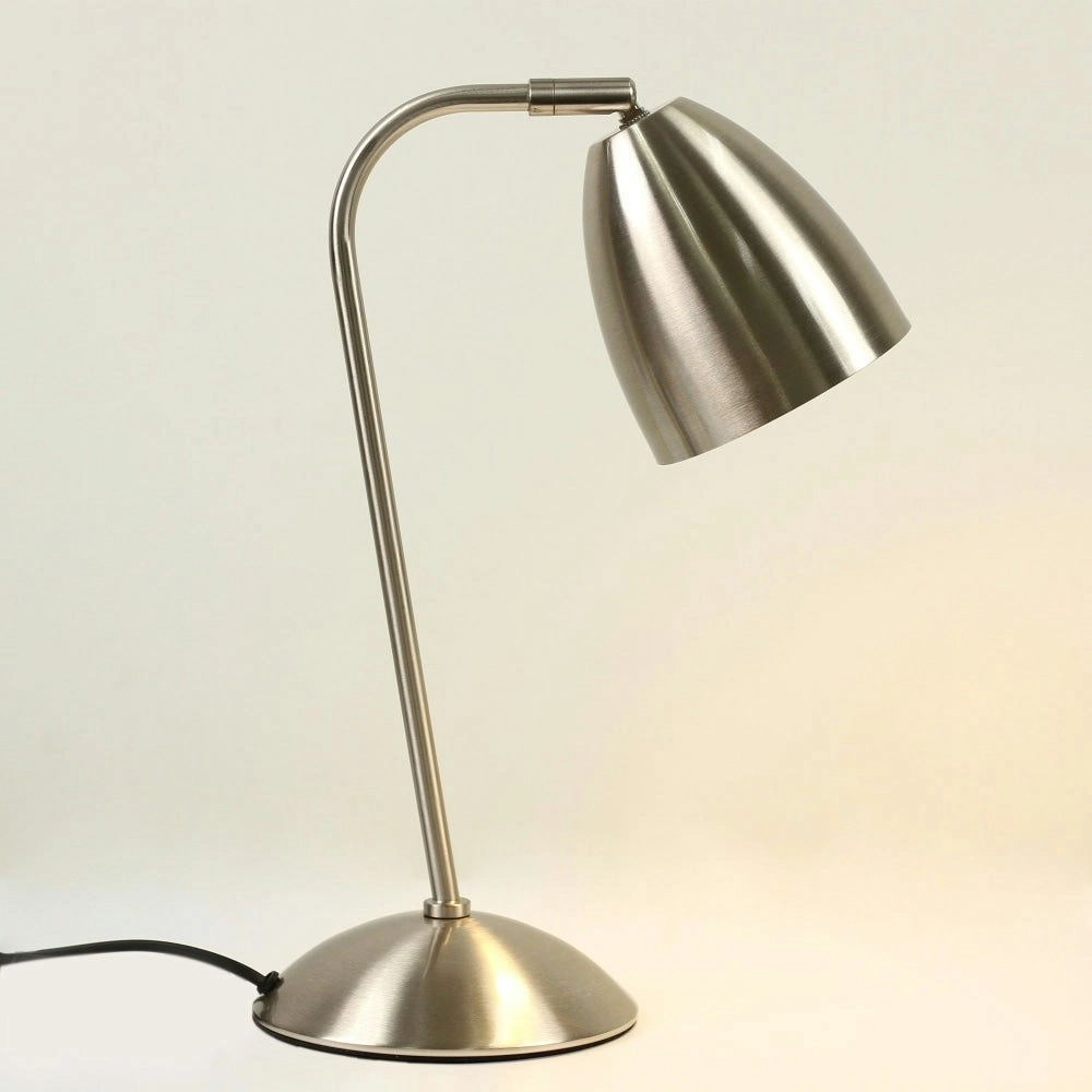 Ambi View Antique Accent Touch Table Office Desk Lamp Light Metal Shade - Satin Chrome