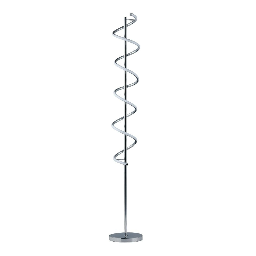 Angelina Modern Curved Spiral LED Floor Reading Lamp Light - Chrome