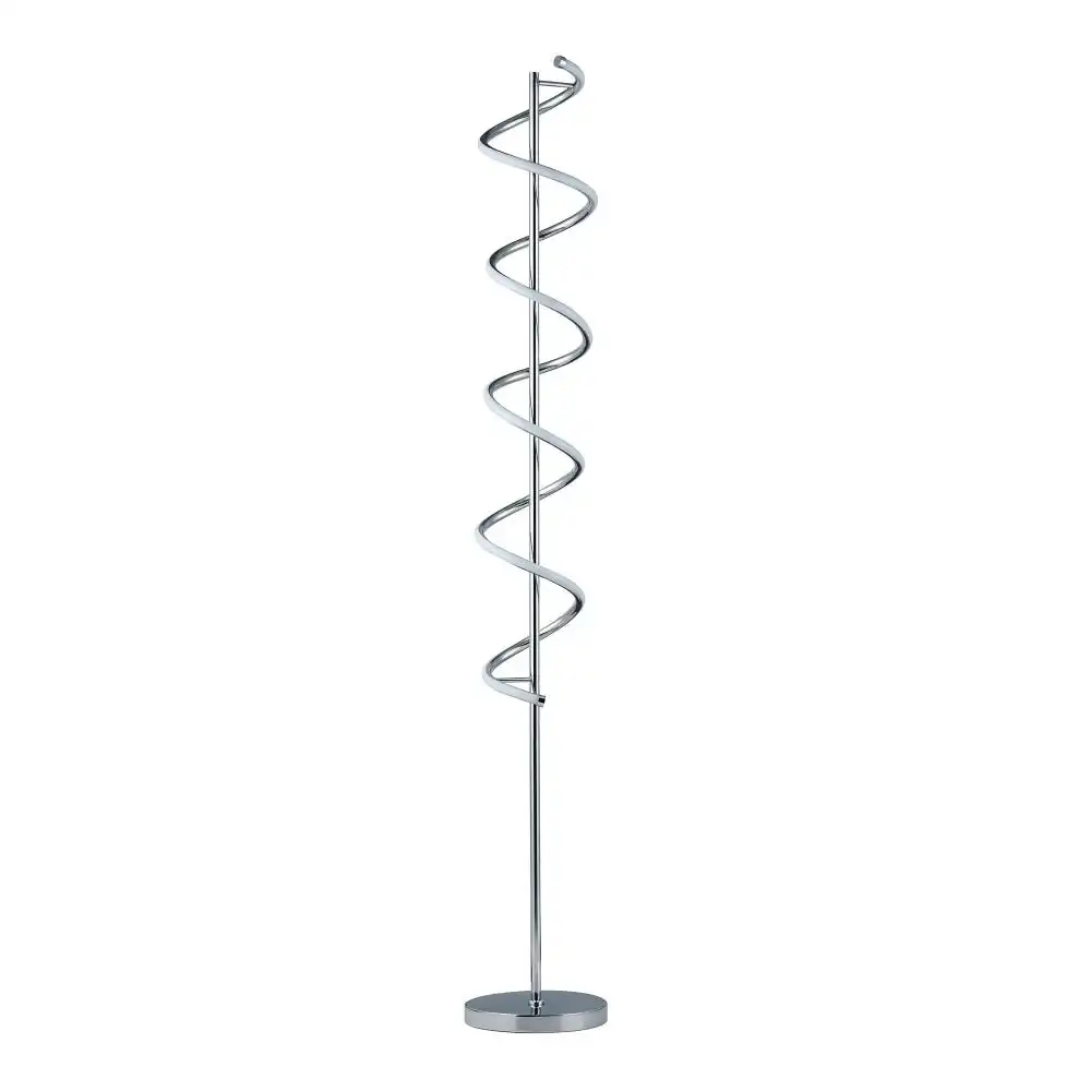 Angelina Modern Curved Spiral LED Floor Reading Lamp Light - Chrome