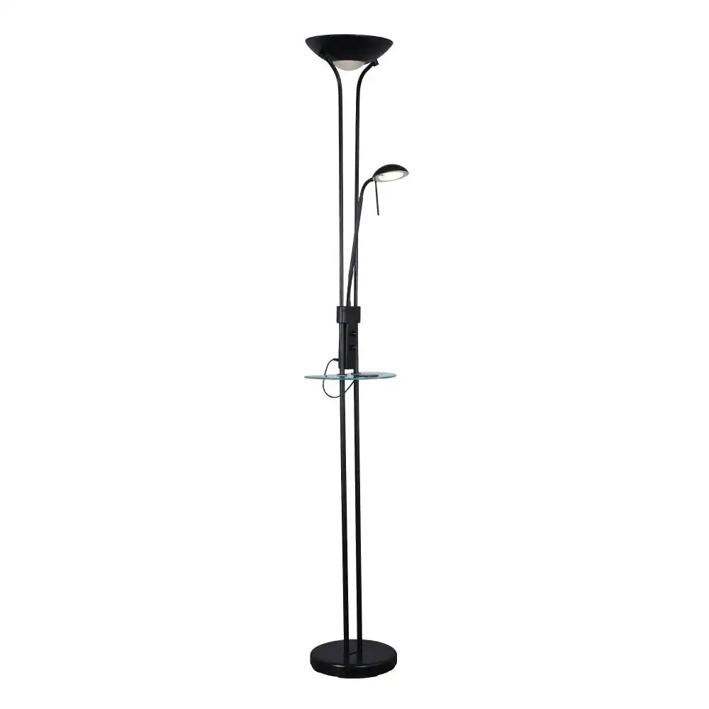 Myron USB LED Light Modern Floor Lamp Light Metal Shade - Black