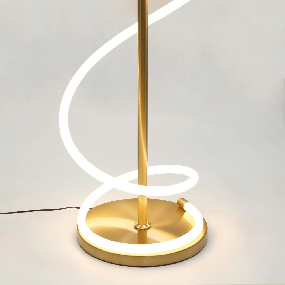 Lorraine Metal Wizard Modern Elegant LED Spiral Light Floor Lamp Light - Gold