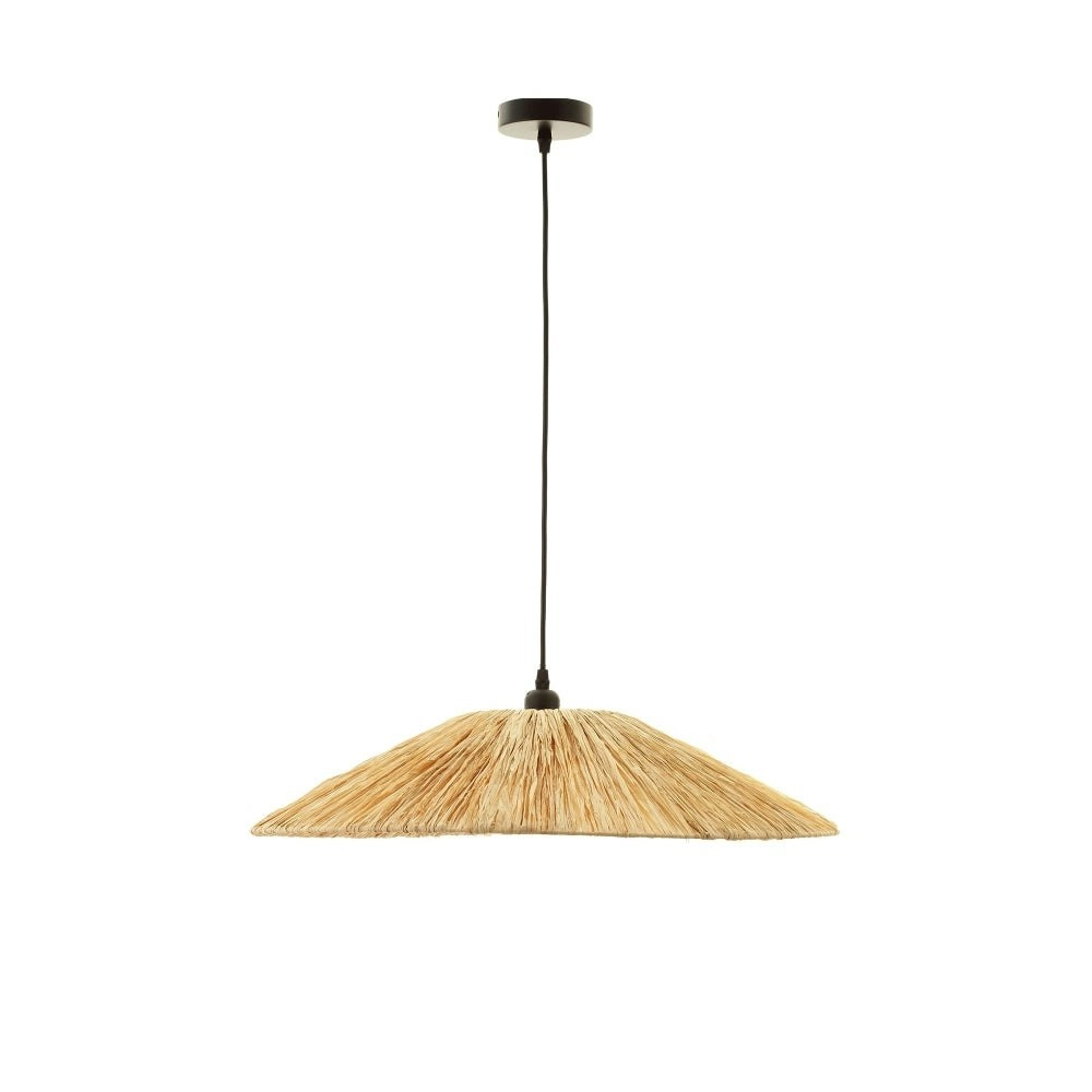 Alluria Transitional Contemporary Raffia Kitchen Pendant Light Bamboo Shade - Medium