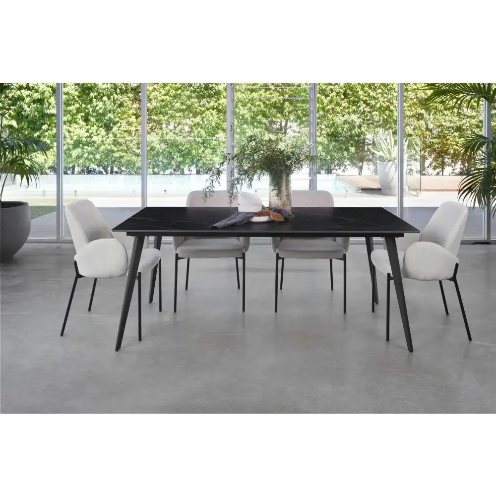 Cosmo Modern Ceramic Rectangular Kitchen Dining Table 180cm - Shakespeare Black