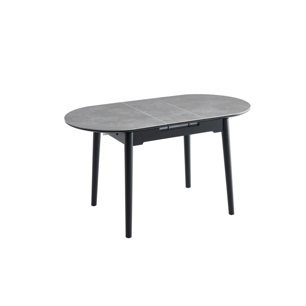 Raimon Furniture Tyron Oval Extension Wooden Ceramic Dining Table 110-140cm - Greystone Ceramic