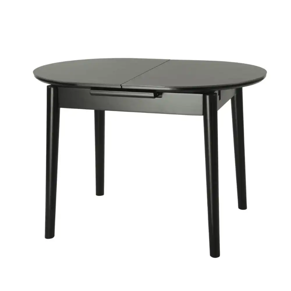 Raimon Furniture Tyron Oval Extension Wooden Ceramic Dining Table 110-140cm - Black Ceramic