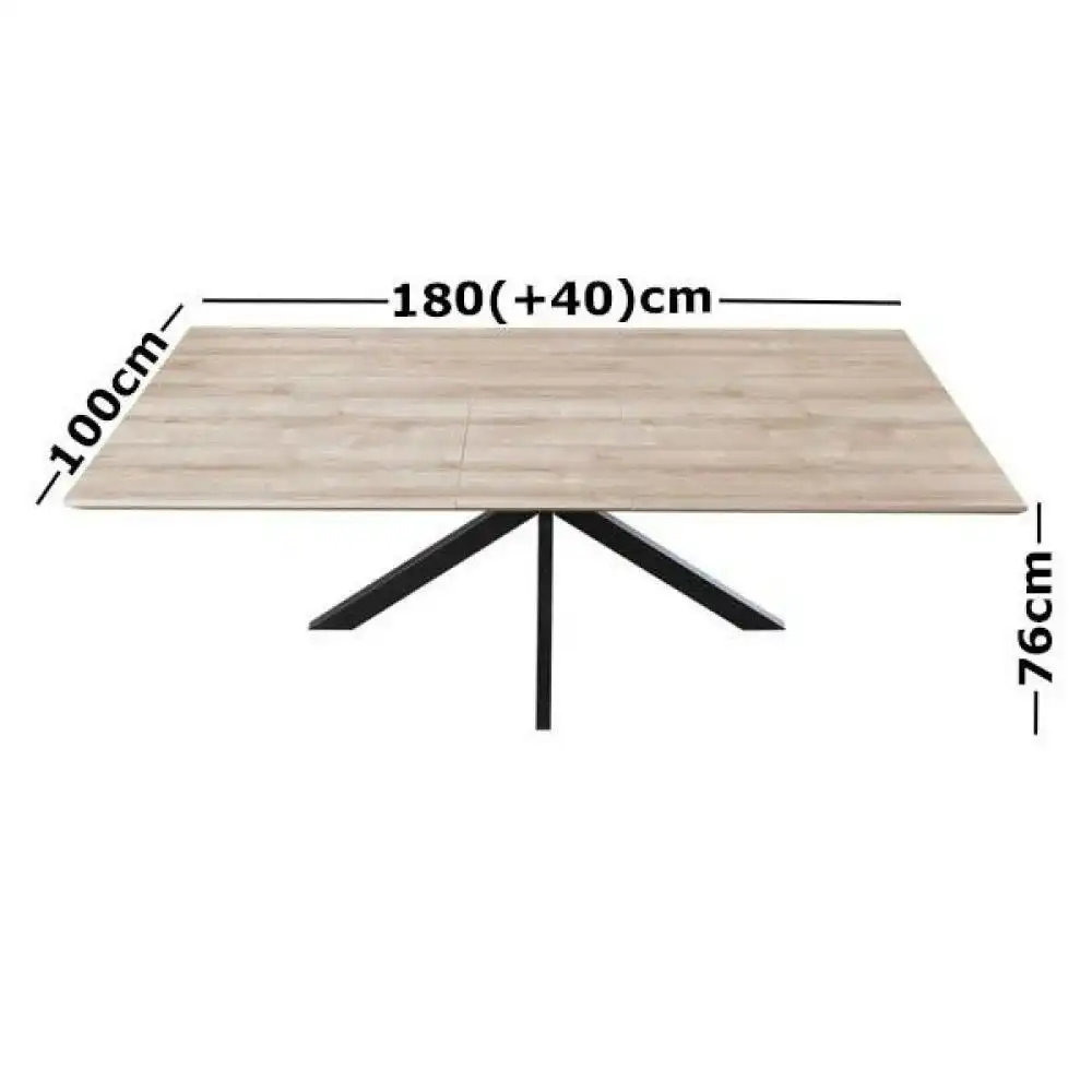 Raimon Furniture Lexy Extension Rectangular Dining Table 180-220cm - Oak Sonoma