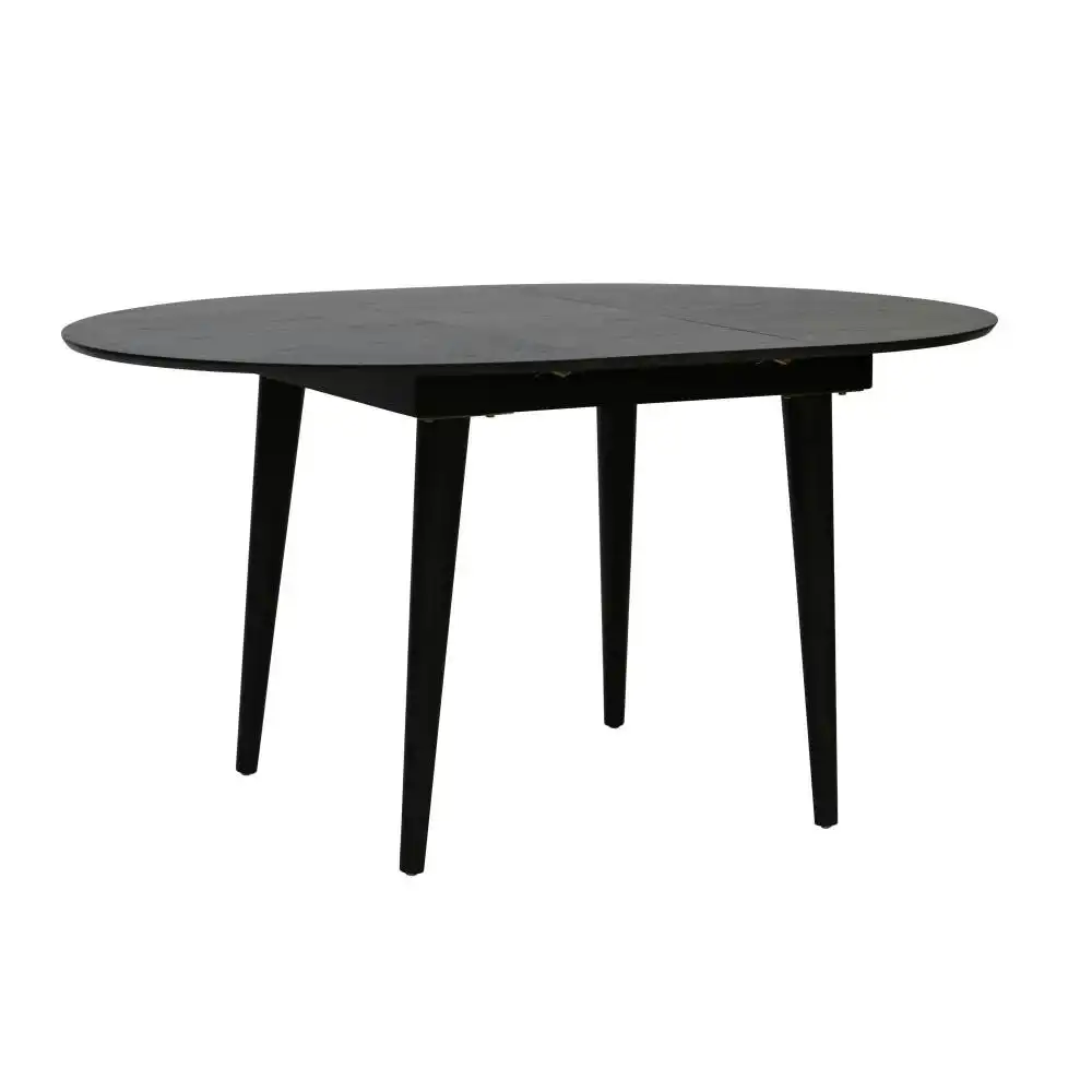 6IXTY Noche Round Oval Wooden Extension Dining Table 110-145cm - Black