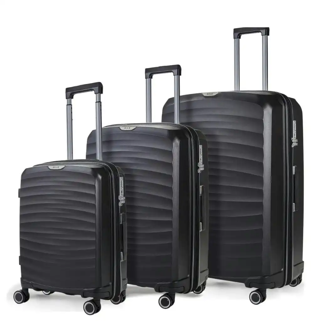 Rock Sunwave 3 Piece Set Expander Hardsided Luggage - Black