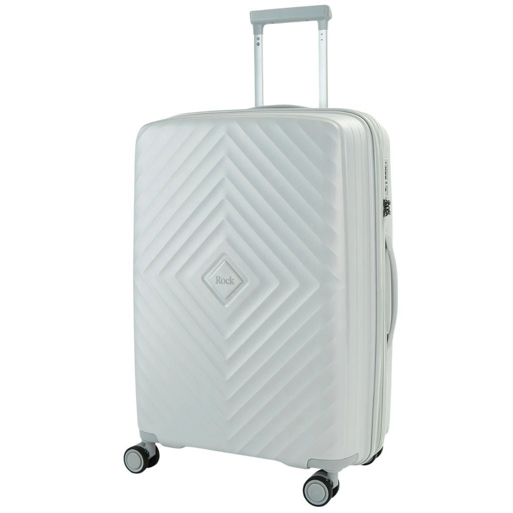 Rock Infinity 64cm Medium Expander Hardsided Suitcase - Pearl