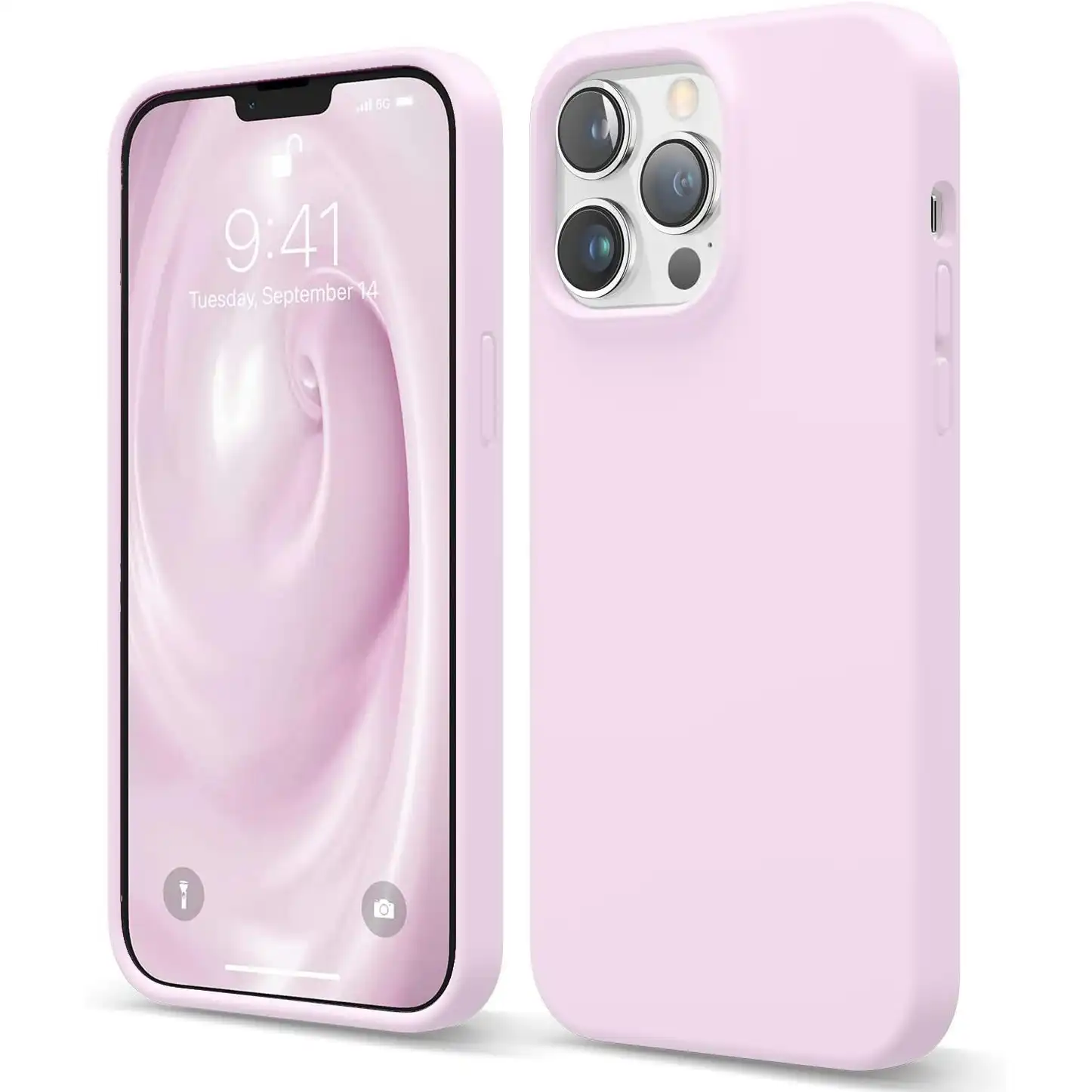 Premium Silicone Phone Case For iPhone 12 Pro Max Shockproof Microfiber Lining - Lilac