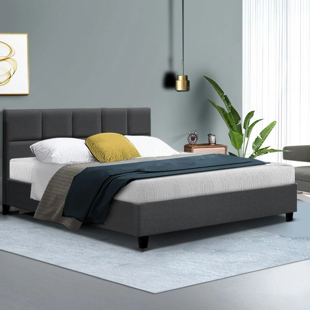 Artiss Bed Frame Queen Size Charcoal TINO