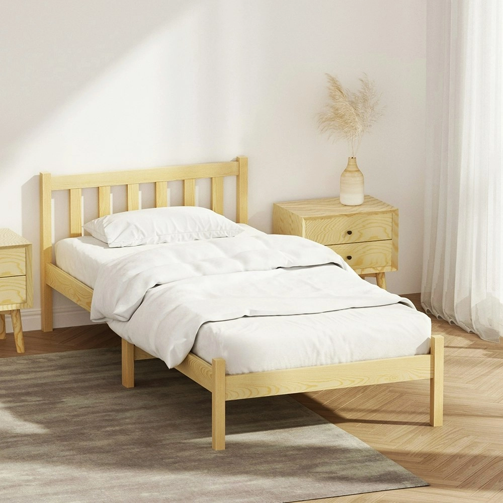 Artiss Bed Frame Single Size Wooden Oak SOFIE