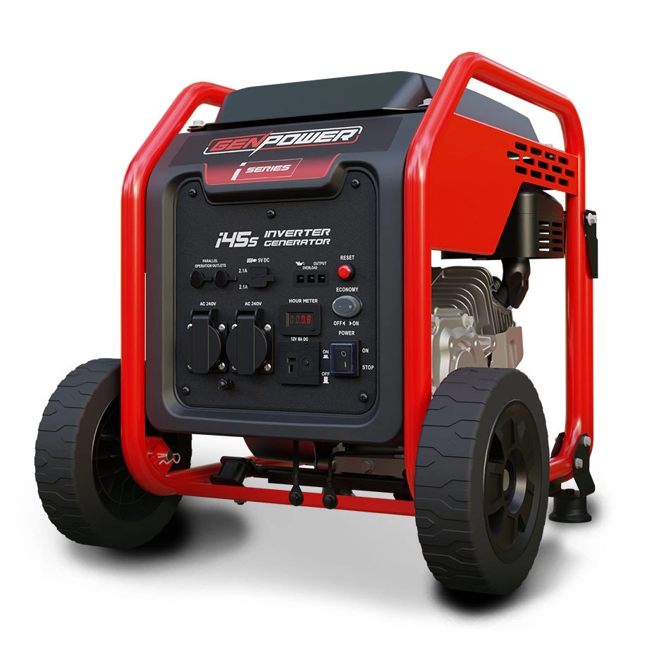 Genpower Inverter Generator Portable Petrol 3.5kW Max Pure Sine Wave Camping Power Station Wheels