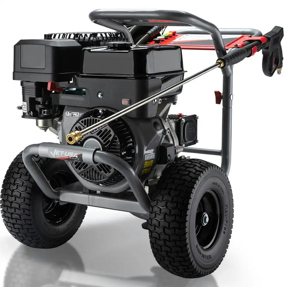 Jet-USA 5000PSI Commercial Petrol Powered High Pressure Washer, 15HP 420cc, Italian Made Adjustable AR Pump, 20m Hose - TX870