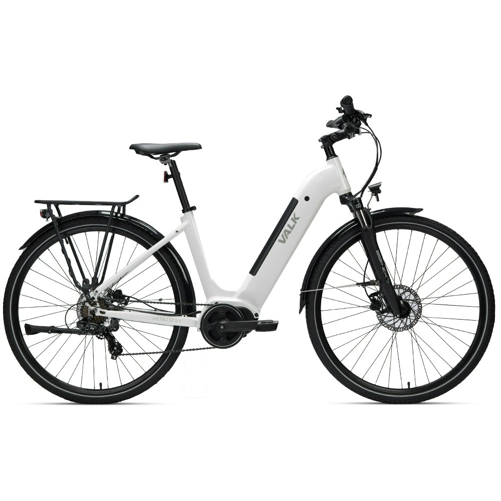 Valk Metro ST 5 + Electric Bike, Mid-Drive, Step-Through, Large, White