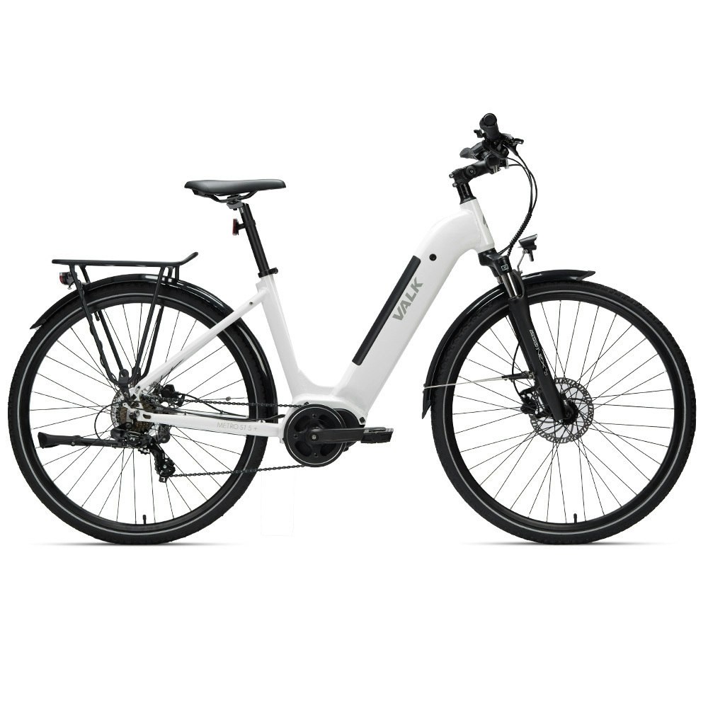 Valk Metro ST 5 + Electric Bike, Mid-Drive, Step-Through, Medium, White