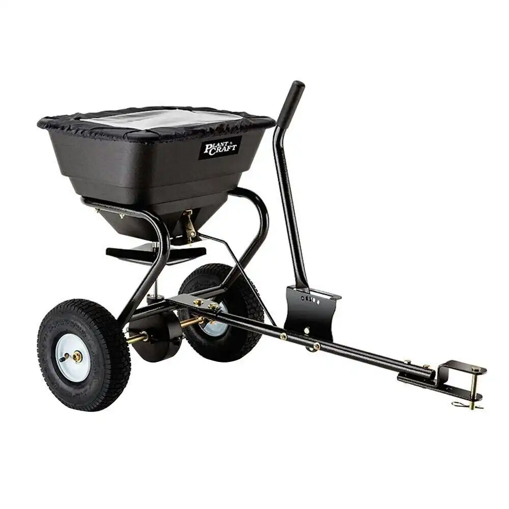 PlantCraft Tow Behind Broadcast Spreader 30kg 26L Seed Fertiliser Spreader Seeder Rotary