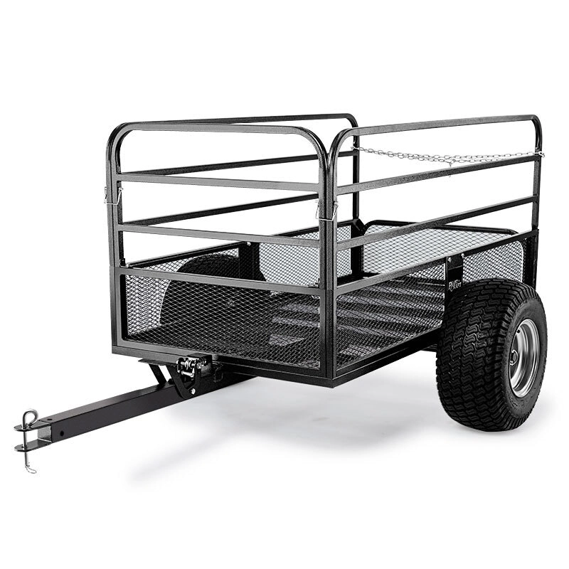 PlantCraft Towed Steel Mesh Dump Cart Garden ATV Mower Trailer Tray 1250lbs