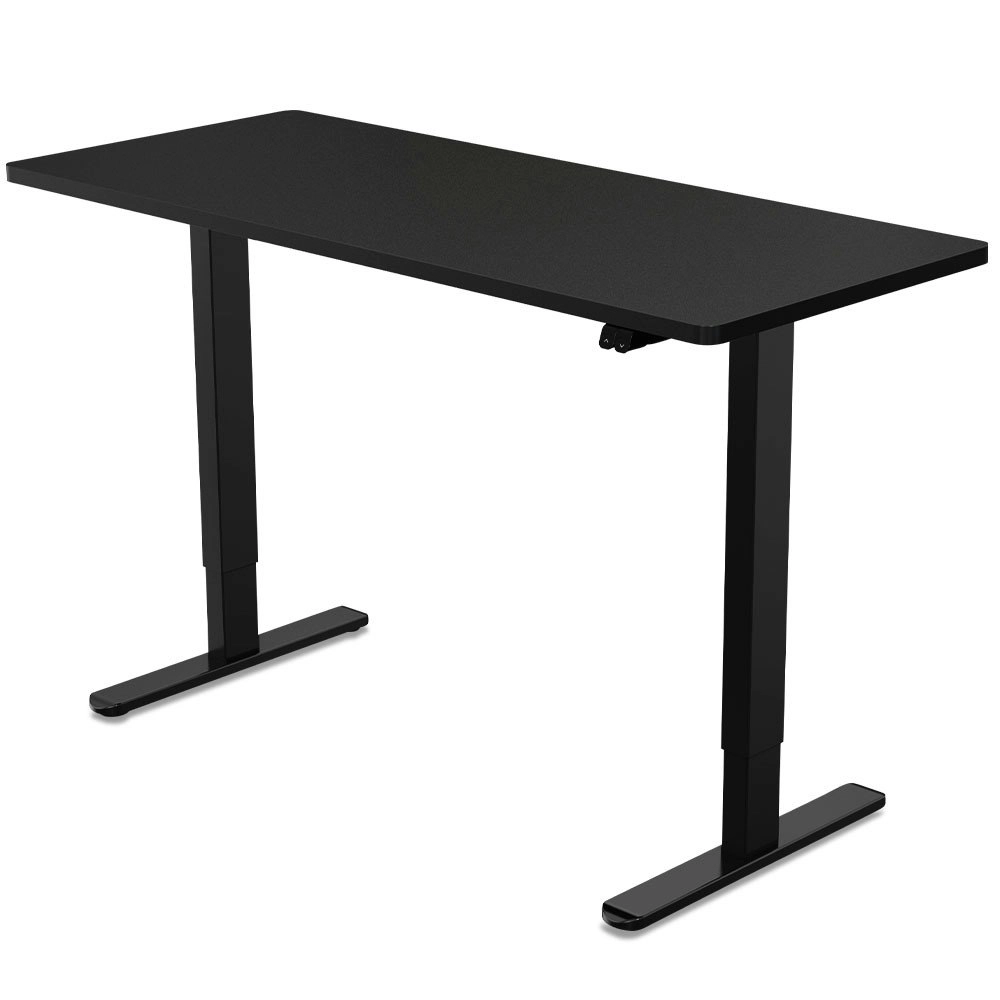 Fortia Sit Stand Standing Desk, 120x60cm, 72-118cm Height Adjustable, 70kg Load, Black/Black Frame